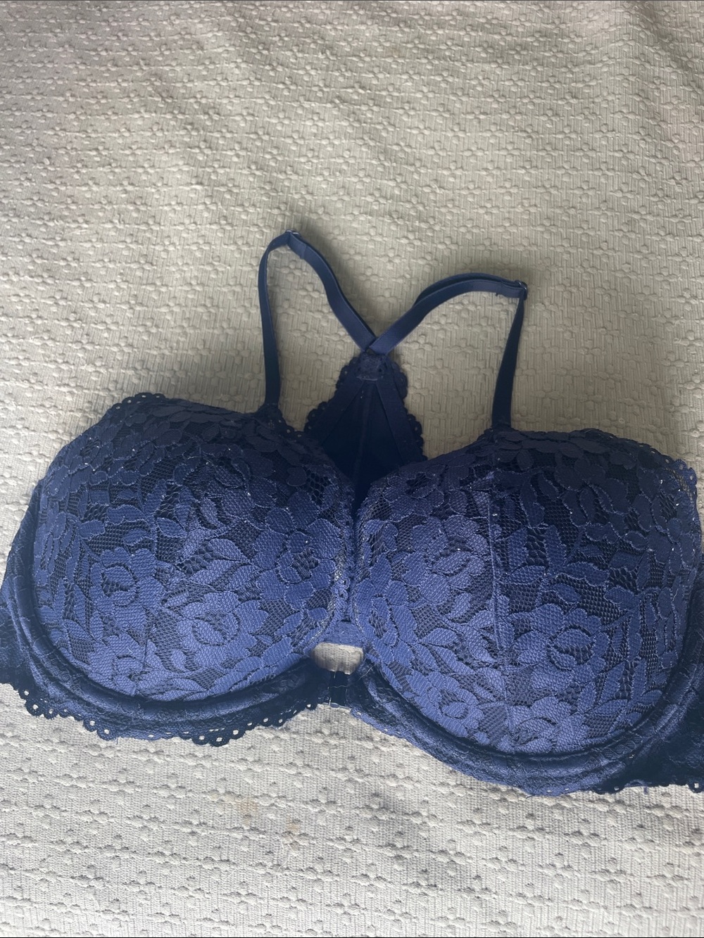 PINK Victoria's Secret Lace Racerback Underwire Bra ‘PushUp’ - Blue